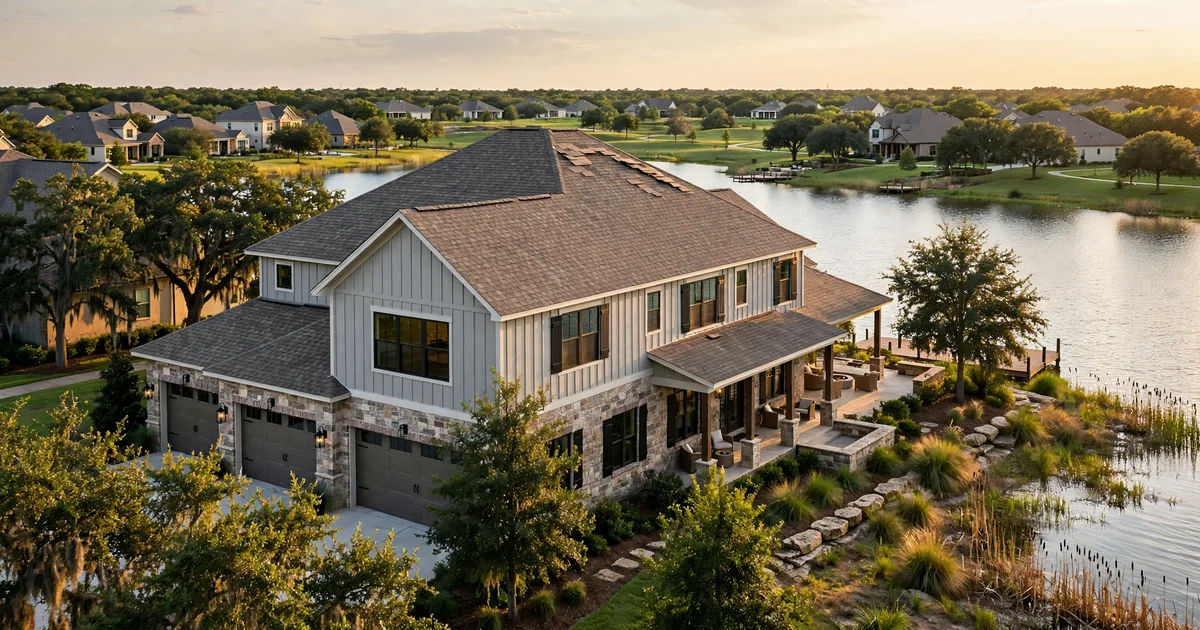 Cane Island roof repair in Katy: suburban home with architectural shingle roof