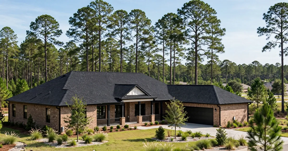 Roof replacement in Conroe: crew installing new architectural shingles