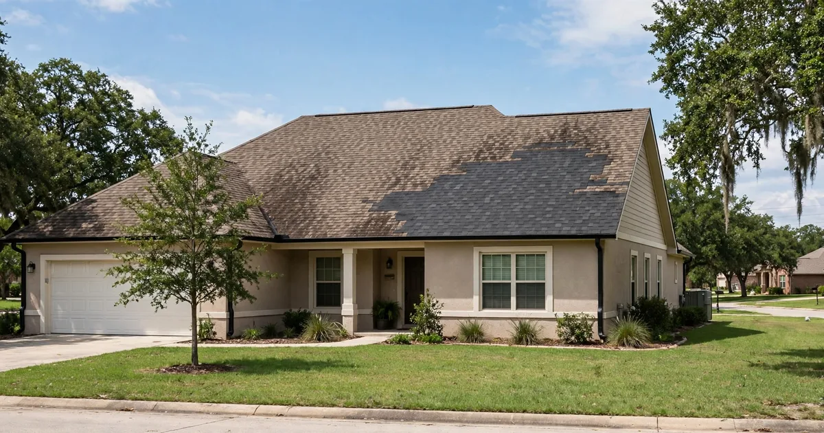 Roof repair in Katy: roofer replacing damaged shingles