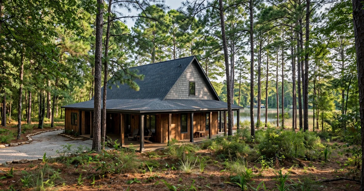Lake Conroe Forest roof repair in Conroe: suburban home with architectural shingle roof
