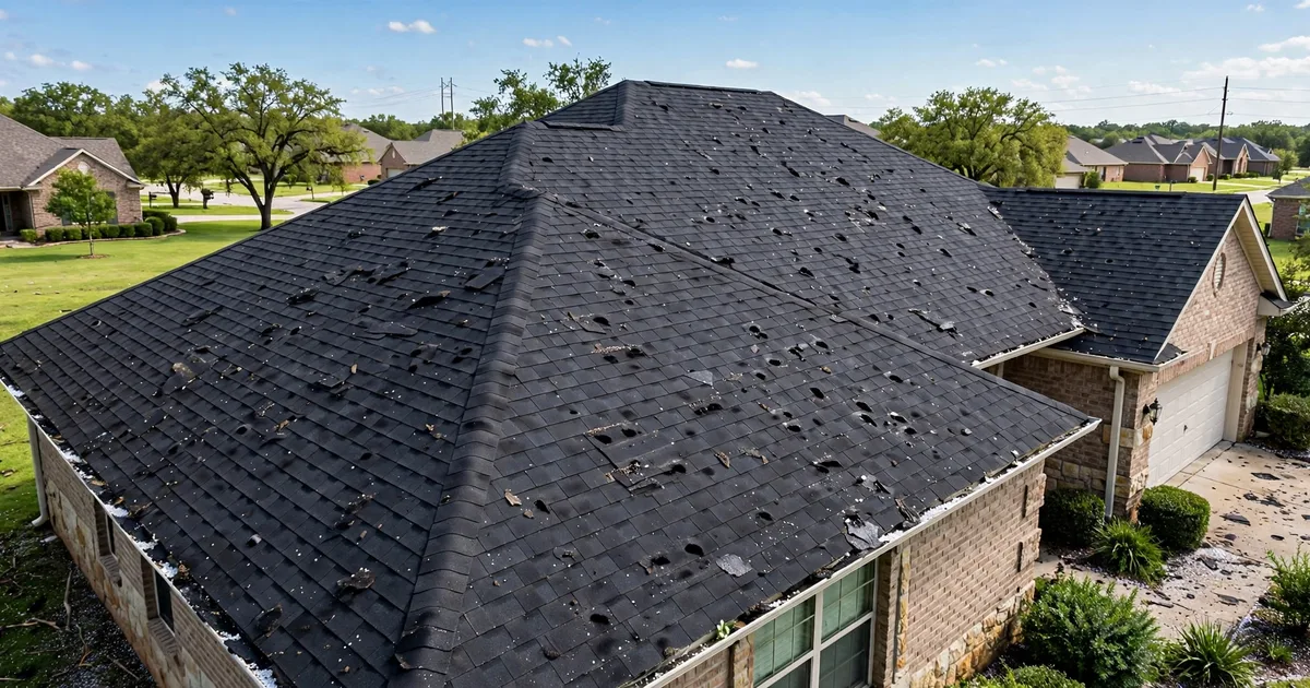 Roof repair in League City: roofer replacing damaged shingles