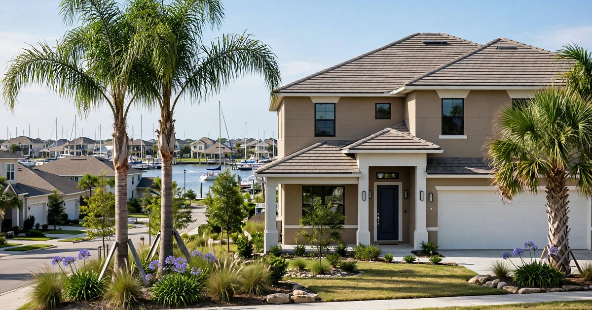 Marina Bay roof repair in League City: suburban home with architectural shingle roof