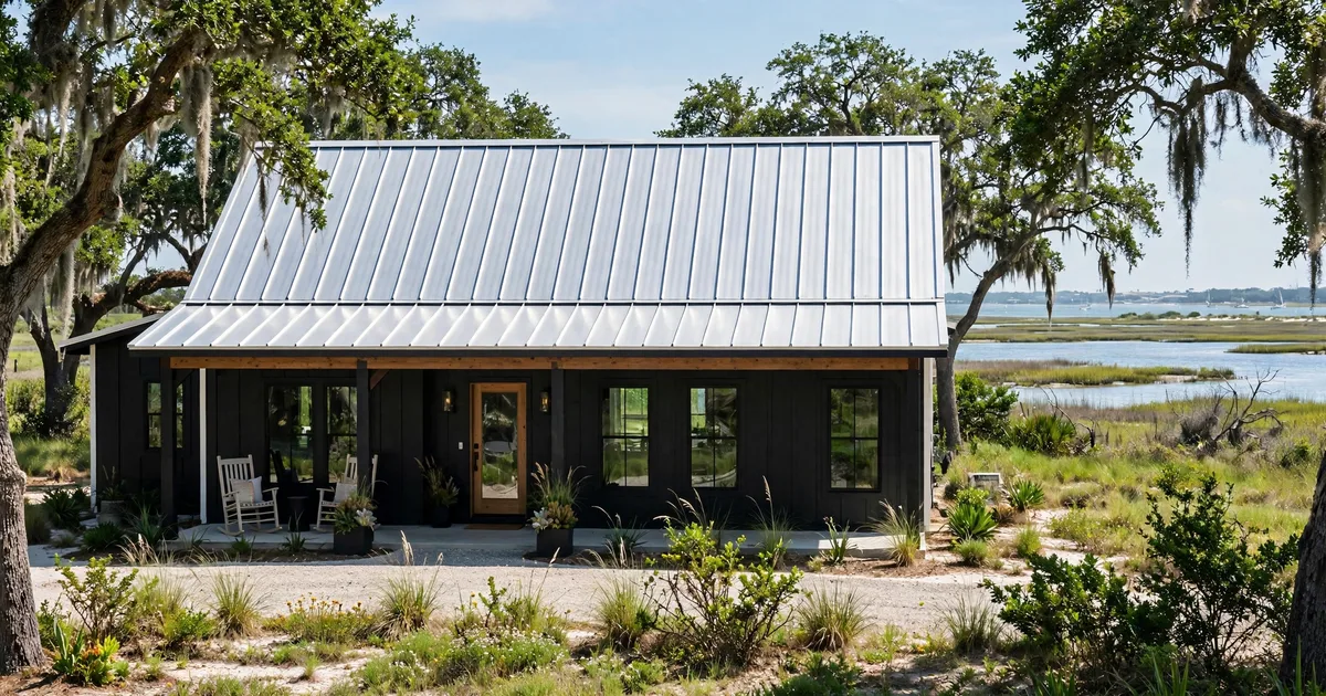 Metal roofing in Rustic Oaks, League City: close-up of raised seams on a new standing-seam metal roof