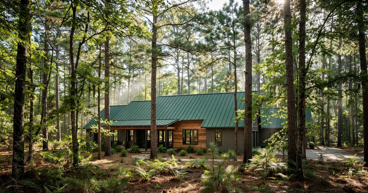 Metal Roofing in Conroe: standing seam metal roof panels on a suburban home