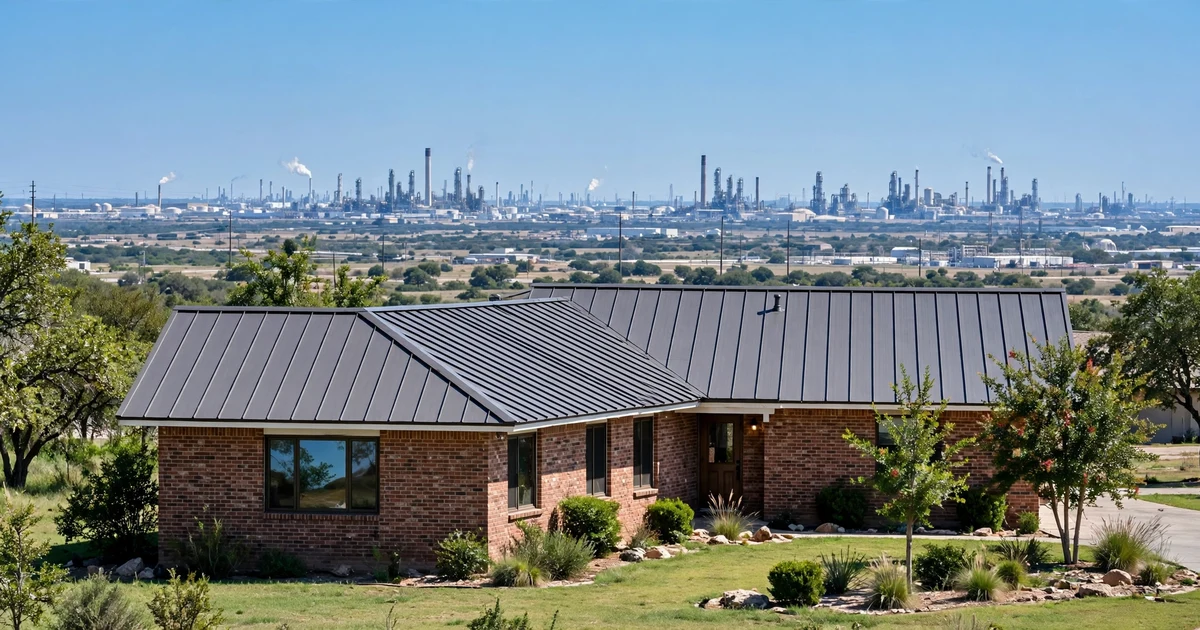 Metal Roofing in Pasadena: standing seam metal roof panels on a suburban home