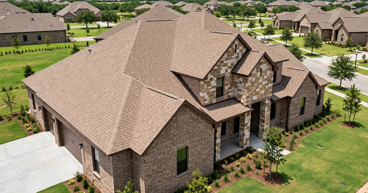 New Territory roof repair in Sugar Land: suburban home with architectural shingle roof