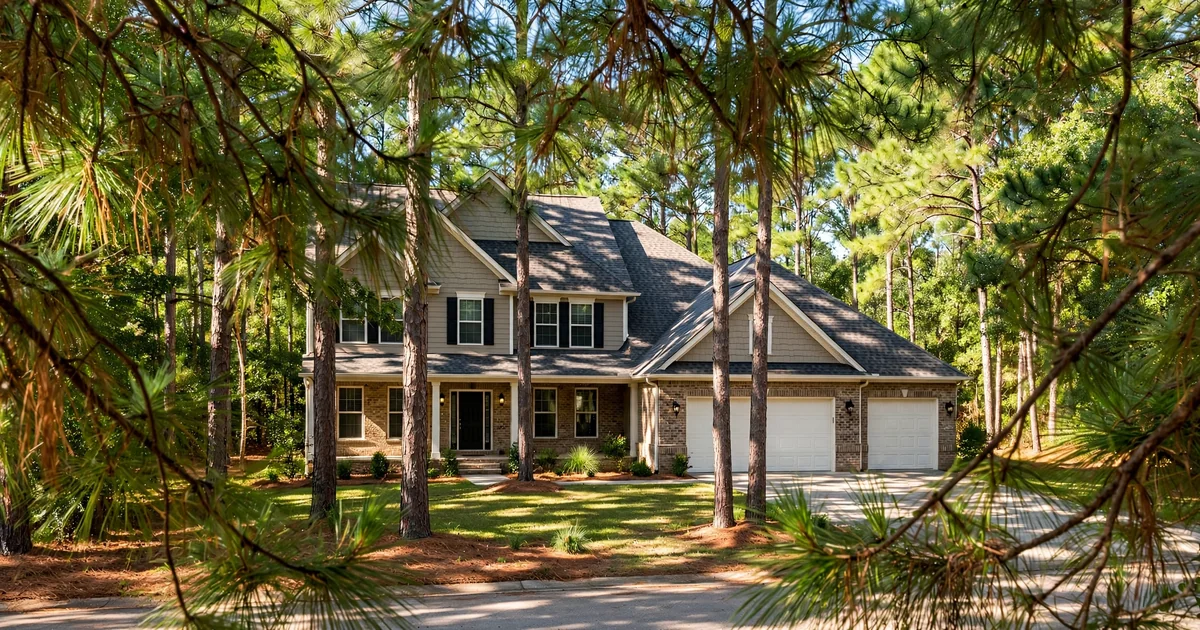 Riverbrook roof repair in Conroe: suburban home with architectural shingle roof