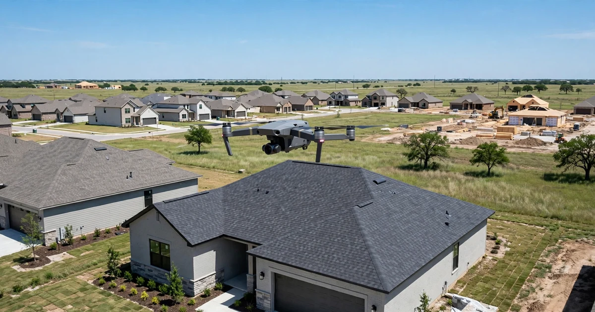 Roof Inspection in Katy: inspector examining shingles with moisture meter on a residential roof