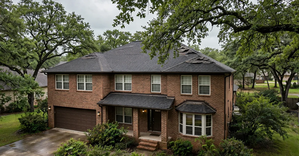 Southlake roof repair in Pearland: suburban home with architectural shingle roof