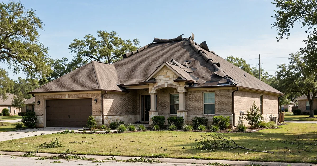 Roof repair in Sugar Land: roofer replacing damaged shingles